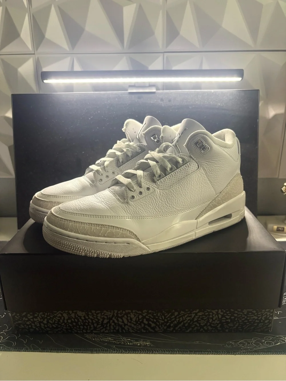 Jordan White Leather High-Top Sneakers